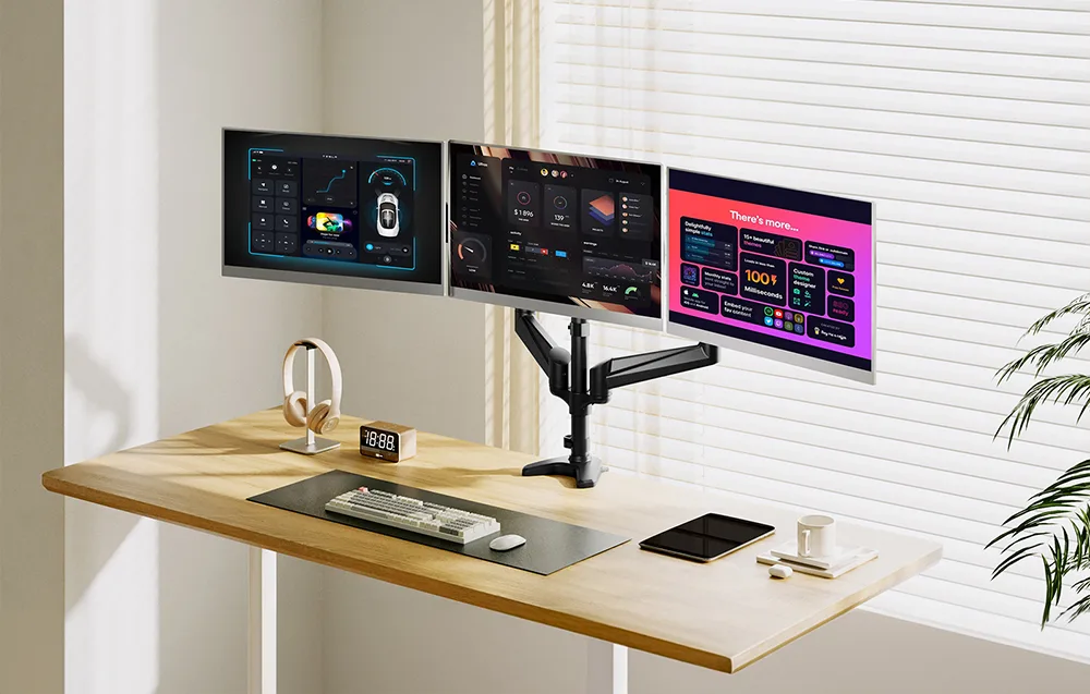 Kolmekordne monitorikinnitus - kõrguse reguleerimine gaasvedru abil