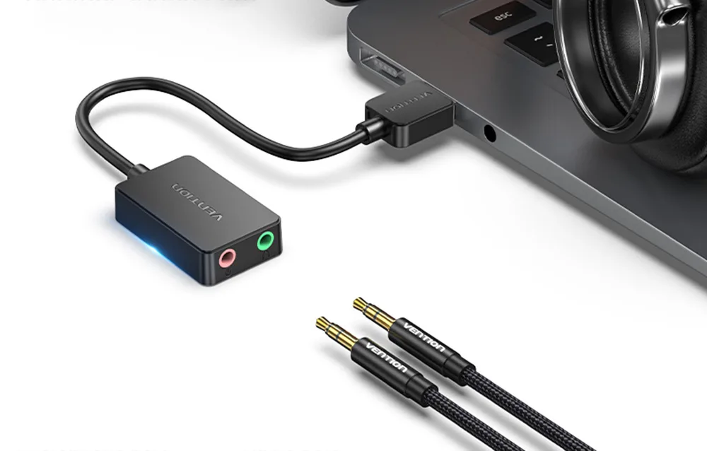 Vention väline helikaart kahe audioportiga