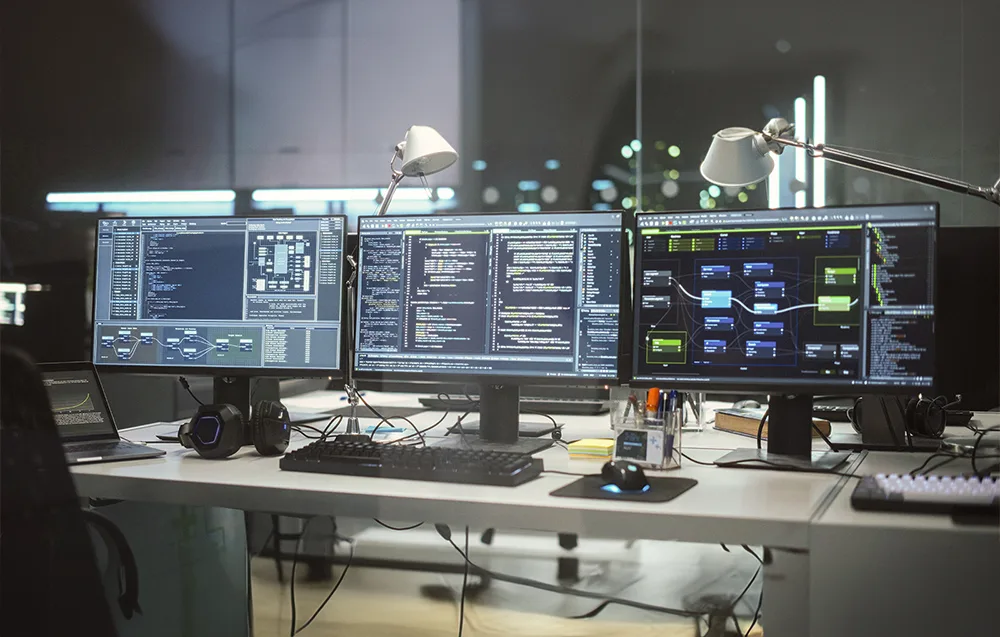 Kolmekordne monitorikinnitus - kaablite haldus ja ruumi kokkuhoid