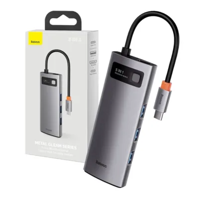 5-in-1 USB-C jaotur – Baseus CAHUB-CX0G (3x USB 3.0 + HDMI + PD)