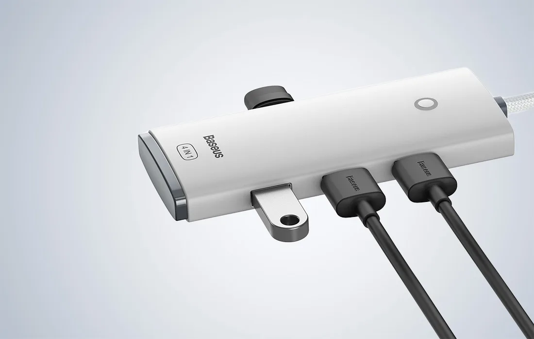 Baseus USB-C jaotur ühendatud erinevate seadmetega