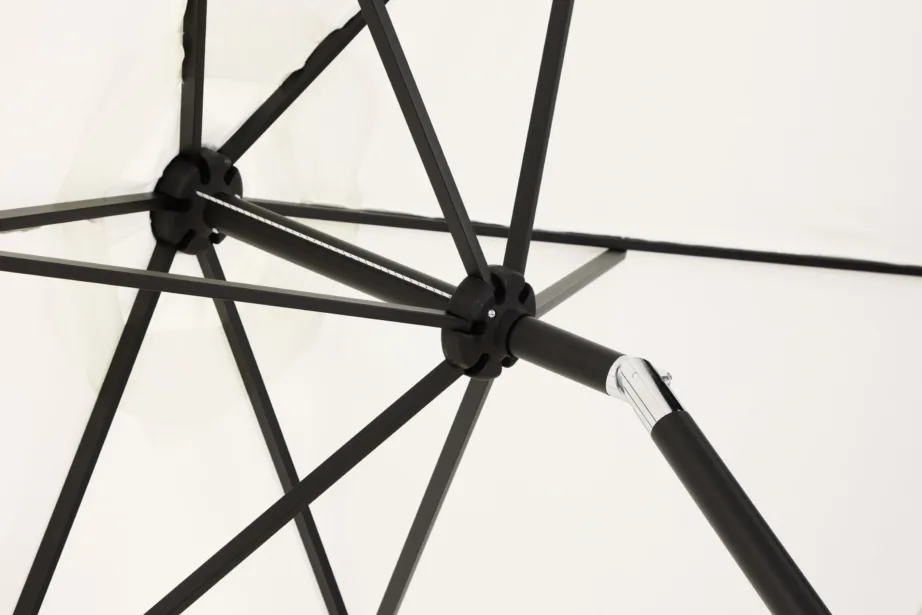 Alumiiniumist päikesevari Leeds, must/valge, 3m, 1133-444 – 3