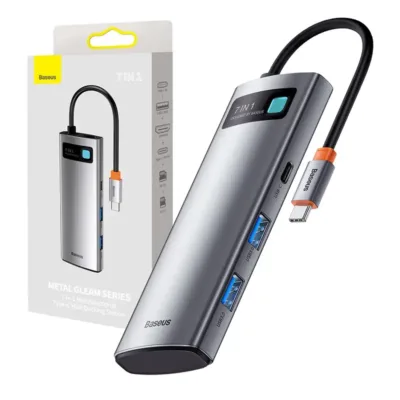 Baseus 7-in-1 USB-C jaotur (100W PD, 4K HDMI, 2x USB 3.0, SD/TF)