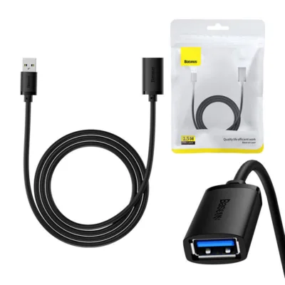 Baseus AirJoy USB 3.0 Pikenduskaabel, 1.5m, must