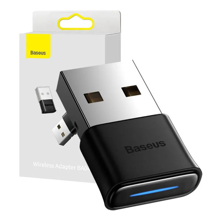 Baseus Bluetooth adapter – BA04 5.1, must (kuni 7 seadet, 20 m ulatus)
