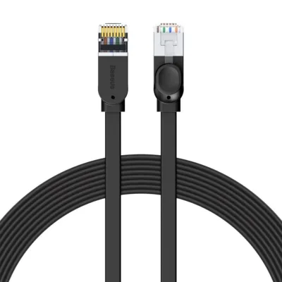 Baseus Cat 6 Ethernetkaabel – Lame RJ45 Kaabel, 8 m, Must (1000 Mbps)