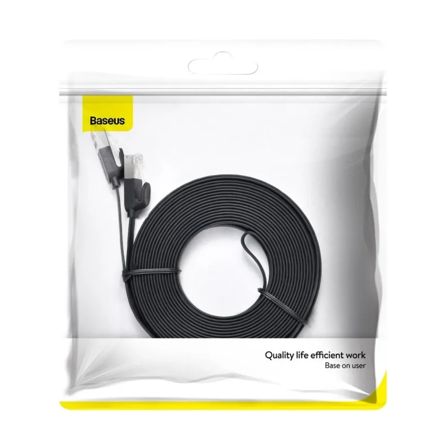 Baseus Cat 6 Ethernetkaabel – Lame RJ45 Kaabel, 8 m, Must (1000 Mbps) – 7