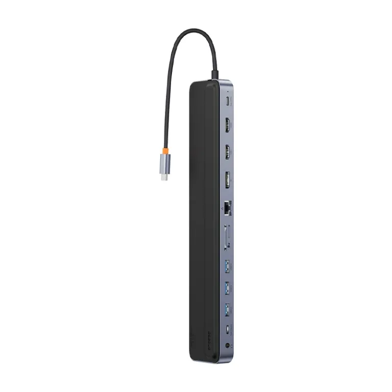 Baseus EliteJoy Gen2 12in1 USB-C Jaotur (2xHDMI, 3xUSB 3.0, PD 100W, RJ45, 3.5mm, Tumehall)