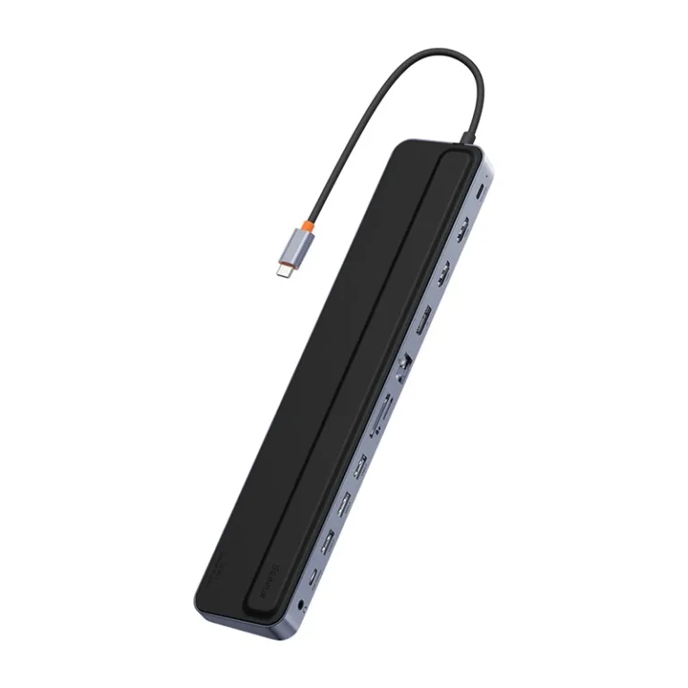 Baseus EliteJoy Gen2 12in1 USB-C Jaotur (2xHDMI, 3xUSB 3.0, PD 100W, RJ45, 3.5mm, Tumehall)