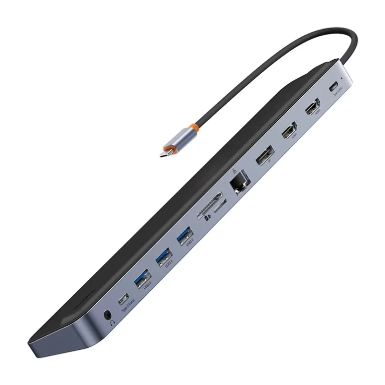 Baseus EliteJoy Gen2 12in1 USB-C Jaotur (2xHDMI, 3xUSB 3.0, PD 100W, RJ45, 3.5mm, Tumehall)