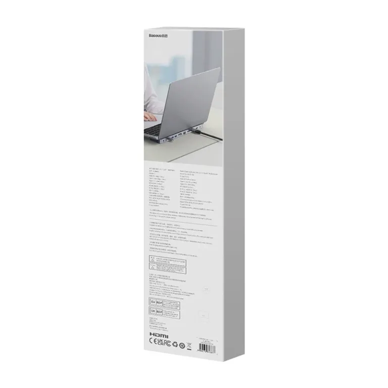 Baseus EliteJoy Gen2 12in1 USB-C Jaotur (2xHDMI, 3xUSB 3.0, PD 100W, RJ45, 3.5mm, Tumehall)