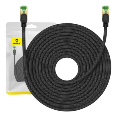 Baseus Ethernet RJ45 Cat.8 Punutud Kaabel, 40Gbps, 20m (must)