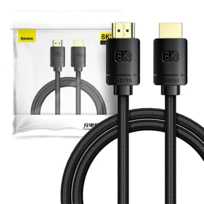 Baseus HDMI kaabel 8K – CAKGQ-J01, HDMI 2.1, 60Hz, 1m, must