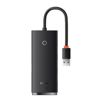 Baseus Lite Series 4in1 USB Hub, 4x USB 3.0, 25cm, Must