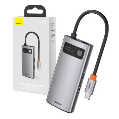 Baseus Metal Gleam 4-in-1 USB-C HUB (USB 3.0, USB 2.0, HDMI, PD 100W)