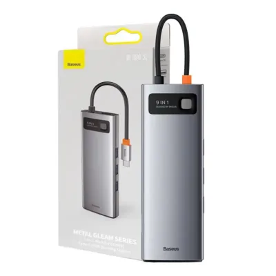Baseus Metal Gleam 9-in-1 USB-C HUB (HDMI, USB 3.0, PD 100W, Ethernet, SD/TF, VGA)