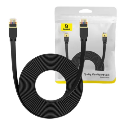 Baseus RJ45 kaabel – Cat 7, Ethernet ja Gigabit võrgukaabel, 8 m (Must)