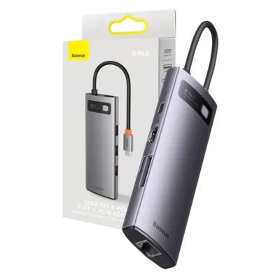 Baseus StarJoy 8in1 USB-C Hub (HDMI, 3x USB 3.1, PD 100 W, RJ45, microSD/SD)