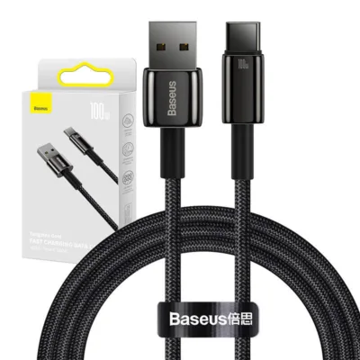 Baseus Tungsten Gold USB - USB-C Kaabel (100W, 1m, must)