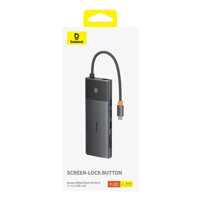 Baseus USB-C adapter Metal Gleam 11-ühes (4K@60Hz, 100W, RJ45)