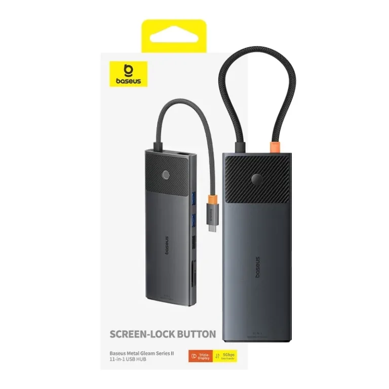 Baseus USB-C adapter Metal Gleam 11-ühes (4K@60Hz, 100W, RJ45)