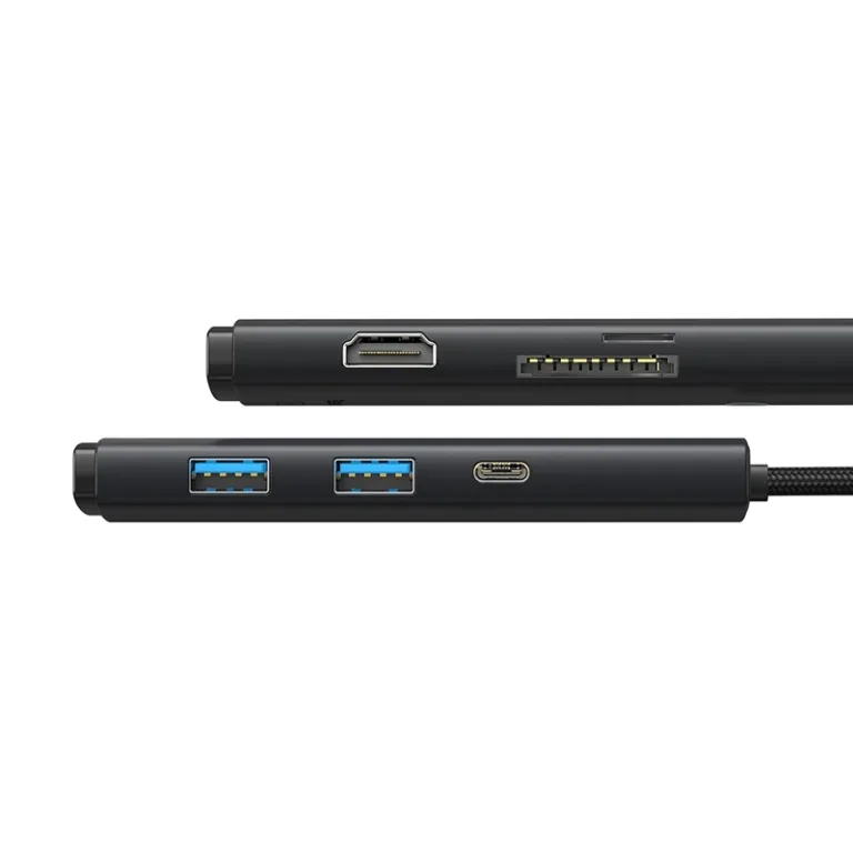 Baseus USB-C jaotur 6in1 Lite (4K HDMI, 2x USB 3.0, USB-C PD, SD/TF) Must