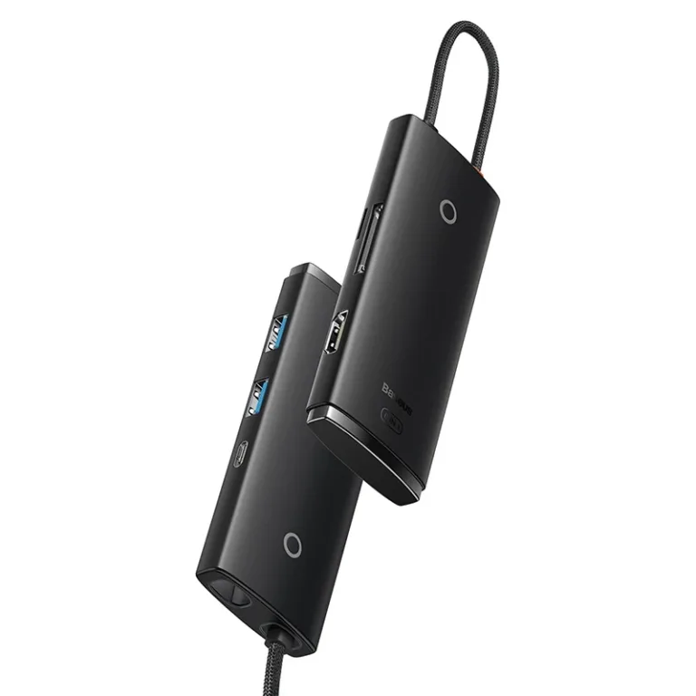 Baseus USB-C jaotur 6in1 Lite (4K HDMI, 2x USB 3.0, USB-C PD, SD/TF) Must