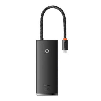 Baseus USB-C jaotur 6in1 Lite (4K HDMI, 2x USB 3.0, USB-C PD, SD/TF) Must