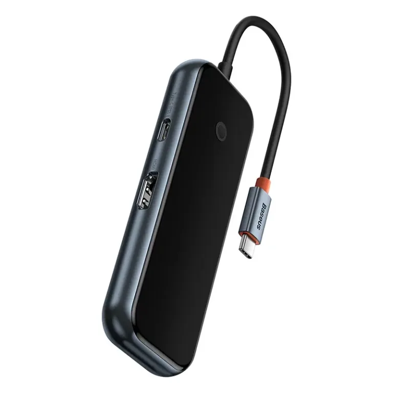 Baseus USB-C jaotur: AcmeJoy 5-in-1 adapter (2x USB 3.0, USB-C PD, HDMI) – Hall