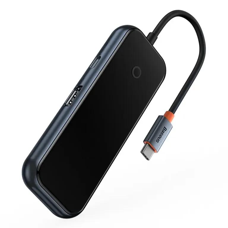 Baseus USB-C jaotur: AcmeJoy 5-in-1 adapter (2x USB 3.0, USB-C PD, HDMI) – Hall