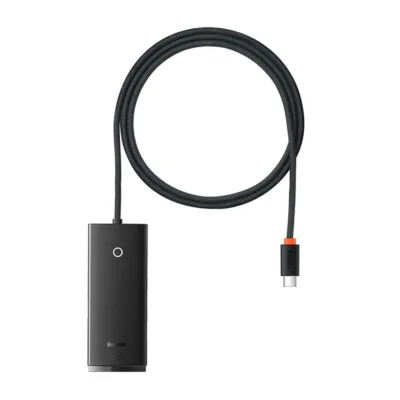 Baseus USB-C jaotur – Lite Seeria 4-in-1 (4x USB 3.0, USB-C, 1m, Must)