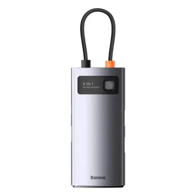 Baseus USB-C jaotur – Metal Gleam 4-in-1 (3x USB 3.0 + Ethernet RJ45)