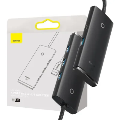 Baseus USB jaotur – Lite Series 4in1 USB 3.0 (2m, Must)