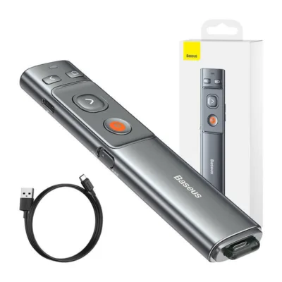 Baseus esitluspult: Orange Dot laserosutiga (100m ulatus, USB/USB-C)