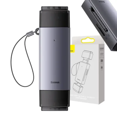 Baseus mälukaardilugeja – Lite seeria SD/TF, USB + USB-C (hall, 104 MB/s)