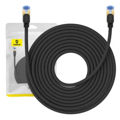 Baseus võrgukaabel 15m – Punutud Cat.7 Ethernet RJ45, 10Gbps (must)