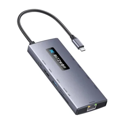 BlitzWolf BW-NEW TH8 10-in-1 USB-C HUB adapter (100W PD, HDMI 4K, RJ45)