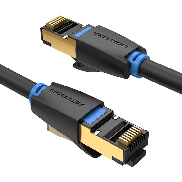 CAT8 Etherneti kaabel – Vention IKABD SFTP (40Gbps, 0.5m, Must)