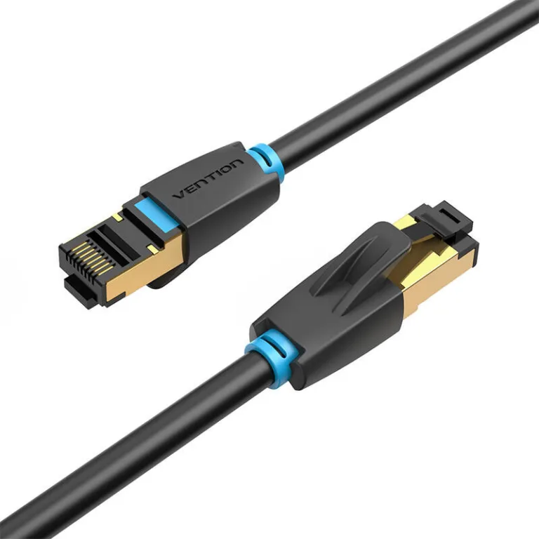 CAT8 Etherneti kaabel – Vention IKABD SFTP (40Gbps, 0.5m, Must)
