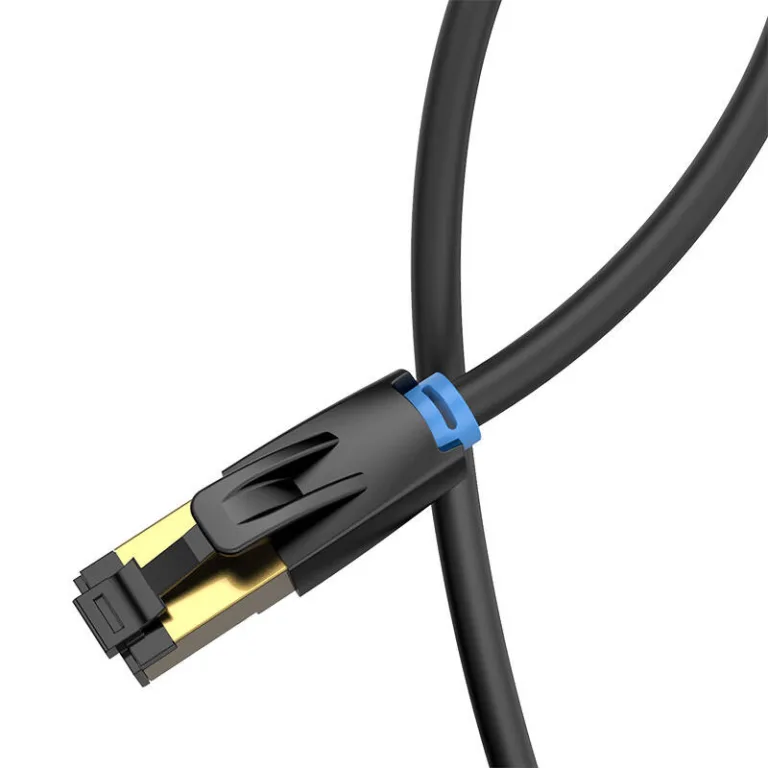 CAT8 Etherneti kaabel – Vention IKABD SFTP (40Gbps, 0.5m, Must)