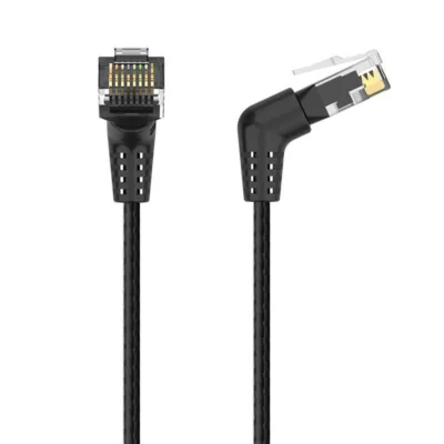 Cat.6 Ethernet kaabel – Vention IBOBJ 5m (Must, 90° RJ45)