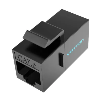 Cat.6 RJ45 ühendaja – Vention kõrgekvaliteetne IPGB0 (kullatud kontaktid, must)