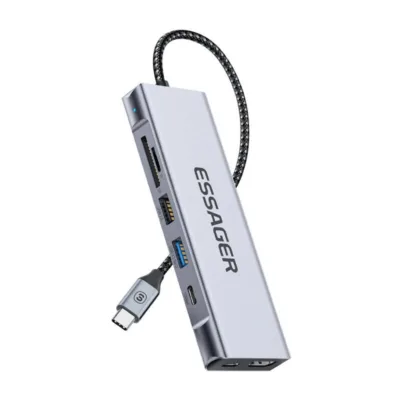 Essager dokkimisjaam EHB08-QK0G-Z (HDMI, 2xUSB-A, SD/TF, USB-C PD 100W)