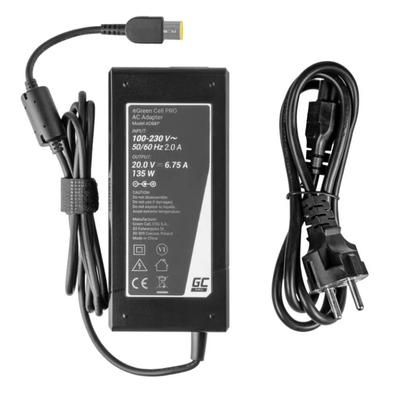 Green Cell PRO toiteadapter 20V 6.75A 135W Lenovo jaoks