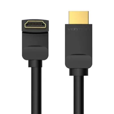 HDMI 2.0 Kaabel Vention AAQBG 1,5m, 270° Nurk, 4K 60Hz (Must)