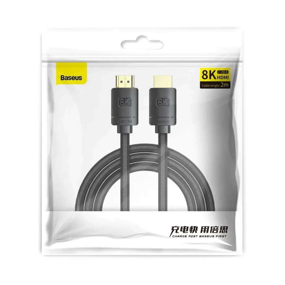 HDMI 8K adapterkaabel – Baseus CAKGQ-L01 HDMI 2.1 (3m, Must) – 8