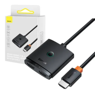 HDMI lüliti Baseus – 4K 60Hz ja 1m kaabliga, must