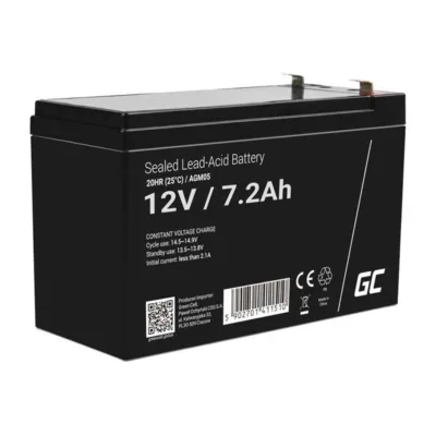 Hooldusvaba aku 12V – Green Cell AGM05 7.2Ah (UPS, Alarm)