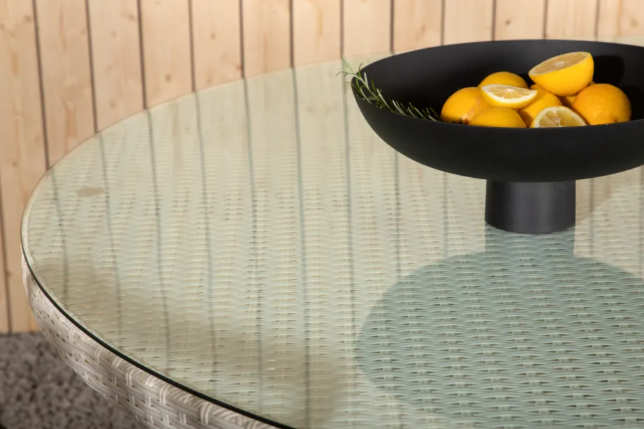 Klaasist ümmargune aia söögilaud Volta, valge, ø150, 9232-010 – 3