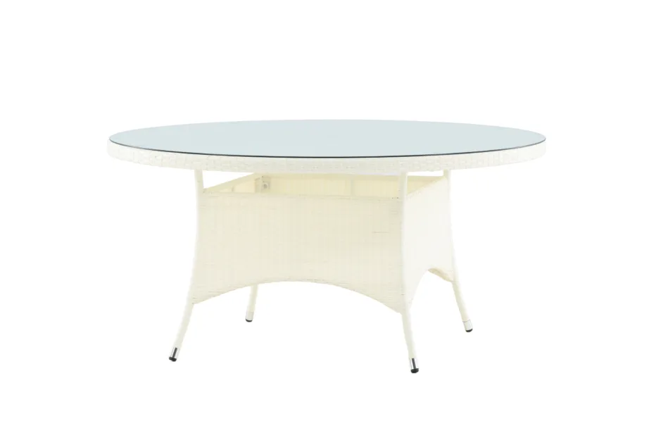 Klaasist ümmargune aia söögilaud Volta, valge, ø150, 9232-010 – 5